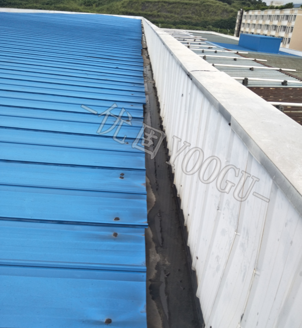 屋面金属水槽实拍